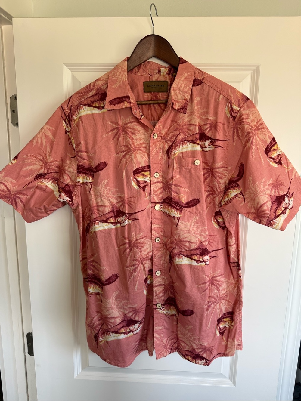 Clear Water Outfitters Pink Hawaiian Short-Sleeve Button-Up Shirt